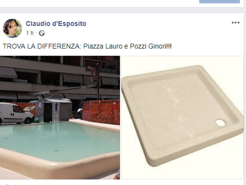 Sorrento/ La fontana di Piazza Lauro, come un piatto doccia di Ginori: la foto-provocazione di Claudio d’Esposito