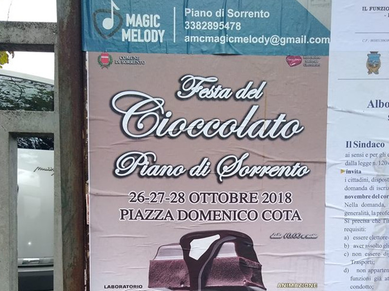 Piano di Sorrento – Sorrento/ Il Comune di Sorrento organizza la festa del Cioccolato a Piano: prove tecniche di Comune Unico?