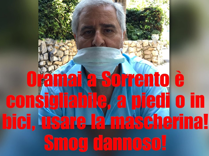 Sorrento/ “Subito le mascherine qui si muore di smog”: la provocazione di Gaetano Mastellone